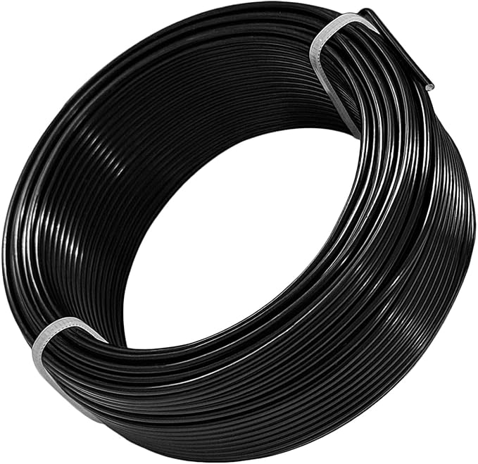 YEQIN 12 Gauge Aluminum Wire, 105 Feet 2mm Bendable Metal Craft Wire for Sculpting, Armature, Jewelry Making, Floral Making, Doll Making, Modelling, Crafting, Bonsai Training (Black)