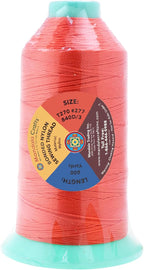 Mandala Crafts Bonded Nylon Thread Coral Heavy Duty Sewing Threads - 800 YDs Size 277 840D T270 Tex 270 Thread for Leather Jeans Weaving Outdoor Marine Upholstery Threads