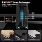 Longer 20W Laser Engraver Module, DIY laser head for Laser Engraver, Eye Protection, Compatible with RAY5 Series and B1Series
