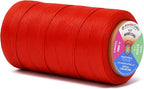 Mandala Crafts Red Flat Waxed Thread for Leather Sewing - 197 Yds 210D 1mm Polyester Leather Thread String Waxed Cord for Leatherwork, Beading, Bookbinding, Hand Stitching
