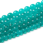 46PCS 8mm Natural Stone Beads Blue Amazonite Jade Stone Round Loose Beads for Jewelry Making DIY Bracelet Necklace 15 Inch