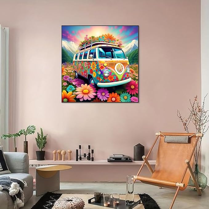 Flowers Cross Stitch Kits for Beginners Adults, Patterns Dimensions Needlepoint Art Crafts,Counted Cross Stitch Kits Embroidery Kits for Beginners Adults for Home Decor 13.8x13.8 inch