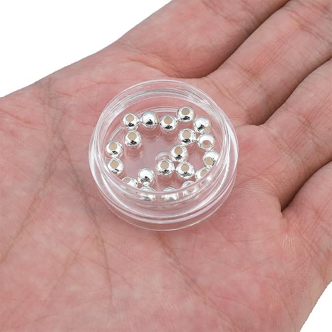 925 Sterling Silver Round Beads 4mm 20pcs for Jewelry Making Findings