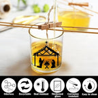 10 Pcs Christmas Glass Candle Jars Empty Containers Bulk 7 oz Glass Jars with Cork Lids Tins for Candle Making Storing Biscuits Tea Party Favors(Nativity)