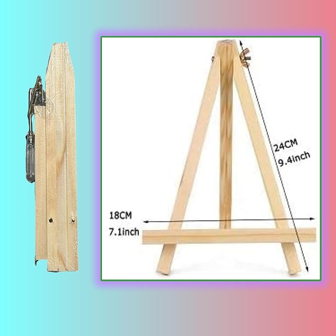 SARBUTER Simple Wooden Easel Stand, Wood Tabletop Display Easels, Portable Outdoor Sketching Easel for Displaying Photos Decorative Paintings Art Crafts (1 Piece Wood Easels)