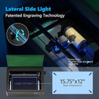 Gluwphy Laser Engraver Machine 10000mW(10W) Enclosed Diode Laser Cutter for Beginner, Class 1 Safety Laser Engraving Machine for Wood, Metal, Acrylic, with Air Assist, Honeycomb, Air Filter, Black