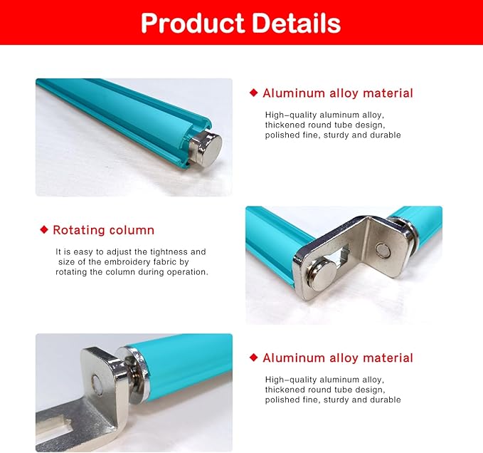 Couple Embroidery Art Embroidery Clip Frame 60cm Cross Stitch 4 Slot Presser Heavy Duty Embroidery Bandage Embroidery Frame Needlepoint Frame Embroidery Scroll Frame Embroidery Frames (Blue)