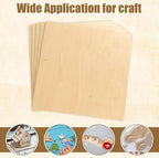 10 Pack 12 x 12 x 1/8 Inch Baltic Birch Plywood 6mm Baltic Wood Sheet, Baltic Birch Sheets for Cricut Maker, Architectural Models, Drawing Painting, Engraving Wood Burning Laser