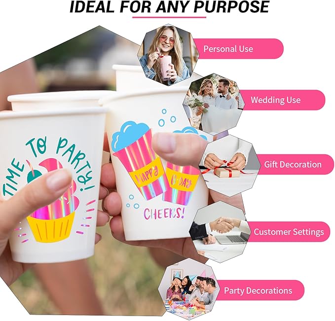 GIRAFVINYL Hot Pink Holographic Vinyl - 12" x 6ft Pink Holographic Permanent Vinyl Roll for DIY Home and Car Decorations, Waterproof