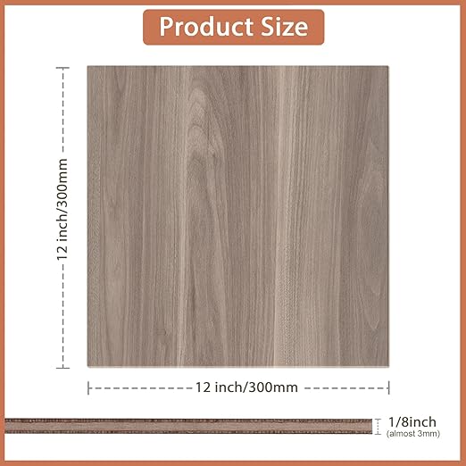10 Pack Walnut Plywood Sheets 12x12x1/8 Inch,3mm Plywood for Laser Cutting&Engraving,Unfinished Wood for Crafts,Wood Burning,Architectural Models.