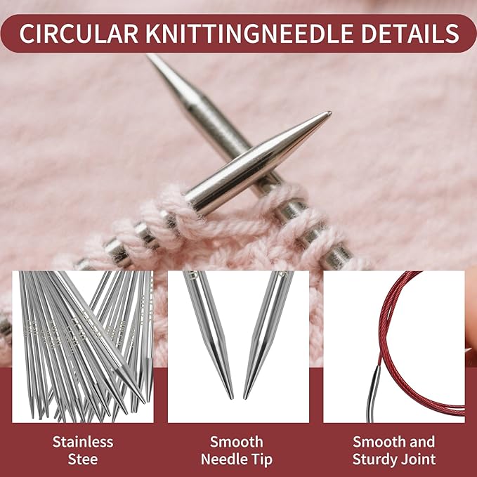 10 mm Circular Knitting Needles US15 |47 inches/120 cm | for Beginners Knitting Shawls, Scarves, Blankets and Other Large Projects!