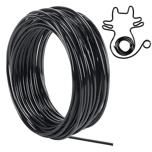 Tenn Well 9 Gauge Aluminum Wire, 50 Feet 3mm Bendable Metal Craft Wire for Sculpting, Armature Making, Jewelry Making, Wire Weaving and Wrapping (Black)