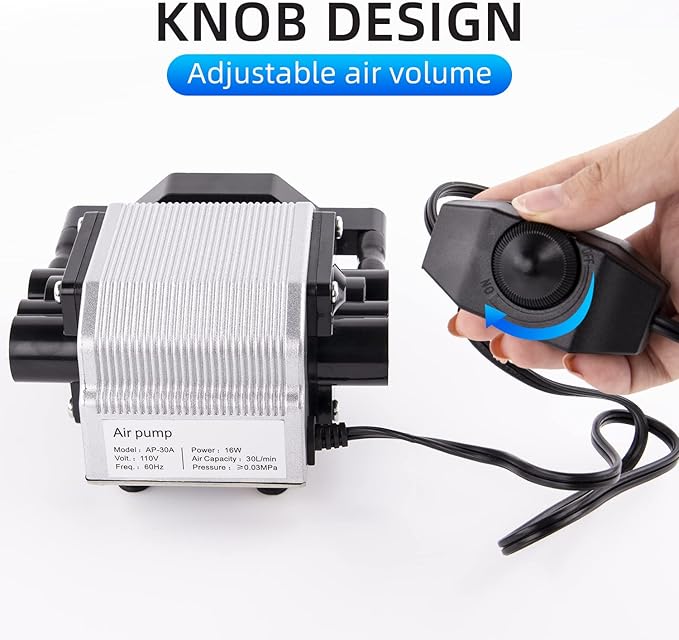 FoxAlien AP30A Portable Air Assist Pump 30L/min Adjustable Air Volume for CNC Engraving Machines