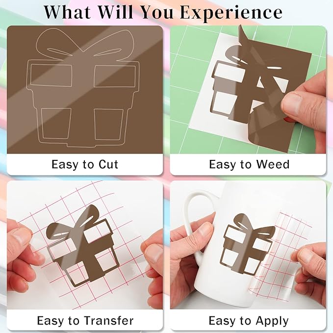 Glossy Brown Permanent Vinyl Roll for Cutting Machine, Lya Vinyl 12" x 12Ft Permanent Outdoor Adhesive Vinyl Roll for Decor Sticker, Party Decoration