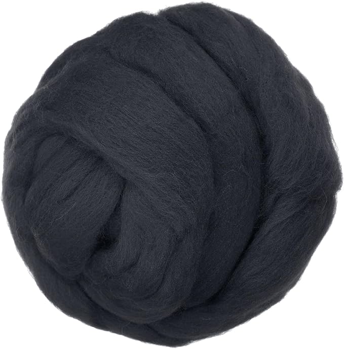 PATIKIL Wool Roving Yarn, 150G/5.3OZ Soft Felting Wool Pure Chunky Roving Yarn Bulk for Needle Felting Knitting Blanket Spinning Weaving DIY Craft, Gray