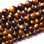 10MM Natural Iron Yellow Tiger Eye Stone Energy Healing Beads Round Loose Beads for Jewelry Making Bracelet 72pcs 2 Strands 32"