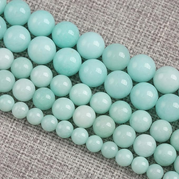 160PCS 4MM Natural Stone Amazonite Chalcedony Loose Beads for Jewelry Making DIY Bracelet Necklace 2 Strands