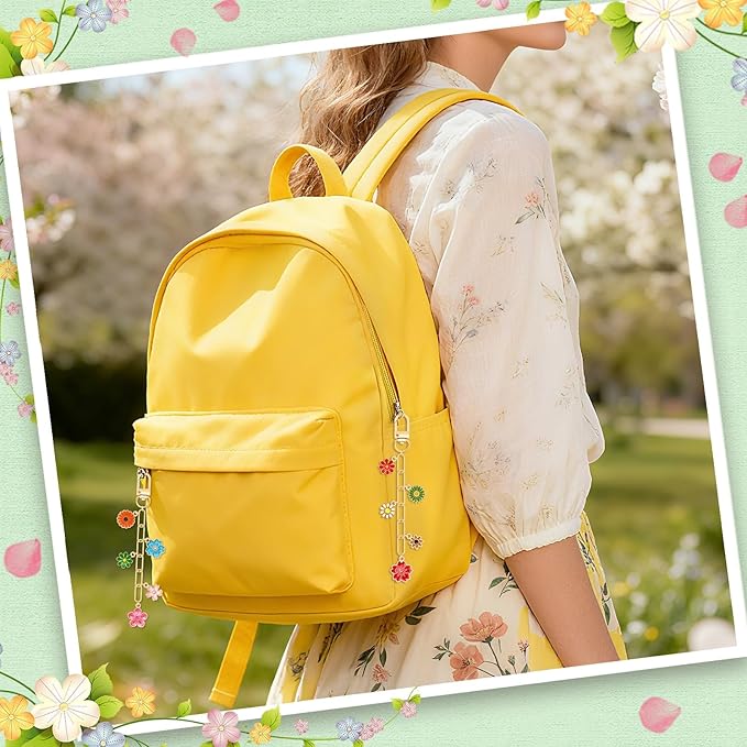 AUGSUN 189Pcs Keychain Making Kit, Charm Jewelry Chain Making Crafts Including 60 Charms 12 Keychain Clips Hooks 15 Extender Chains 100 Jump Ring and Jewelry Plier for Crafts (Flower)