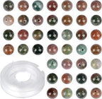Natural Stone Genuine Stones DIY Indian Agate Round Beads 8mm 100pcs Beading Loose Gemstone Hole Size 1mm Charm Smooth Beads for Bracelets Necklaces Earrings (Indian Agate 8mm)