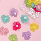 COLIGREE 12 Pairs Matte Colorful Flower Pearl Stud Earrings Hollow Rubbery Textured Filigree Flower Earring Making Kit for Women Fashion