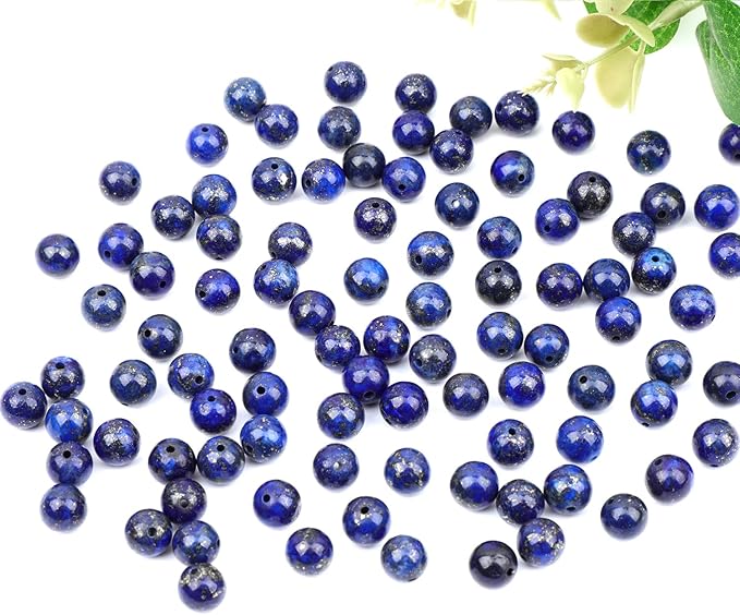 4mm 200pcs Natural Stone Round Beads Lapis Lazuli Genuine Stone Beading Loose Gemstone DIY Charm Smooth Beads for Bracelets Necklaces Earrings Hole Size 1mm (Lapis Lazuli 4mm)