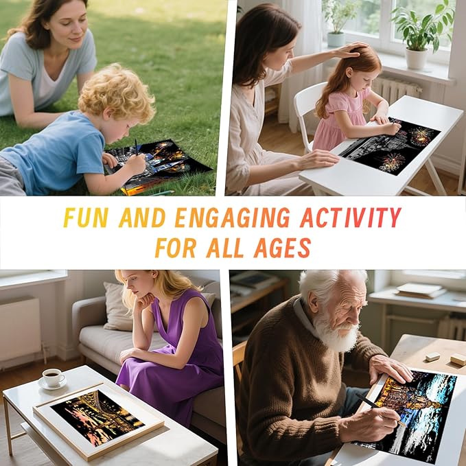 Scratch Art for Adults (4 Sheets A4),Family Creative DIY Painting Papers for Travel Lovers,Craft Lovers|Creative Scratch Art Adult (Aachen Germany) by Iskueal