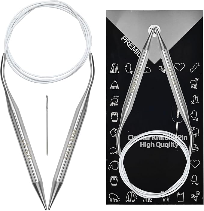 10 mm Circular Knitting Needles US15 |47 inches/120 cm | for Beginners Knitting Shawls, Scarves, Blankets and Other Large Projects!