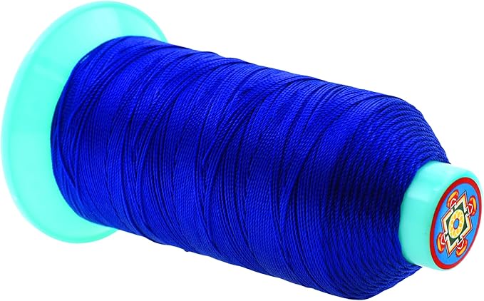 Mandala Crafts Bonded Nylon Thread Royal Blue Heavy Duty Sewing Threads - 415 YDs Size 346 210D T350 Tex 350 Thread for Leather Jeans Weaving Outdoor Marine Upholstery Threads