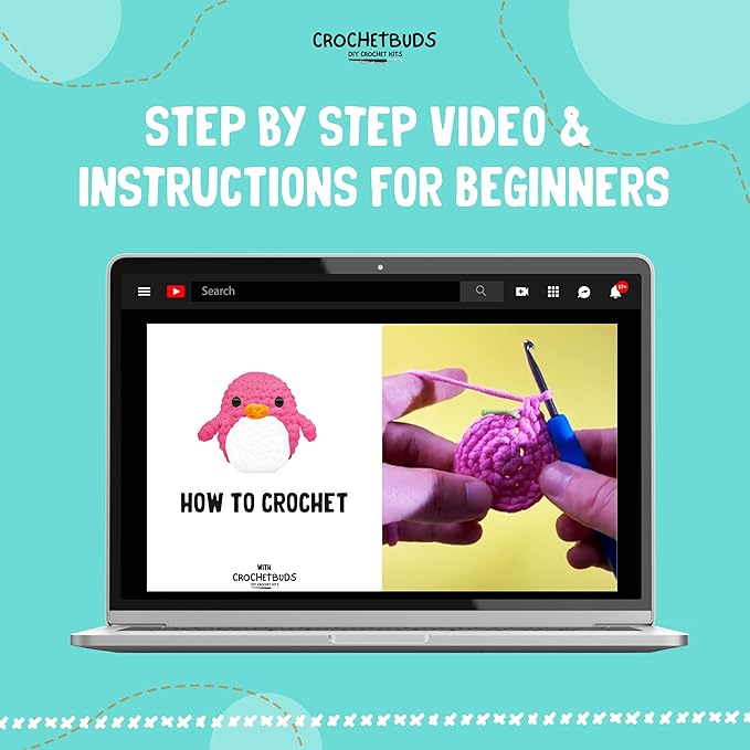 Penguin Crochet Kit | for Beginners, Couples, Date Night, Kids, Adults, Anime, & Animal Lovers | DIY Gift Kit | Instructions, Yarn, Hook, Pattern, Video & Written Tutorial | Arts & Crafts for Adults