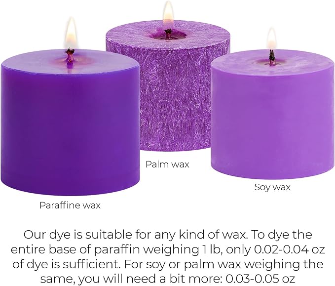 Violet Candle Dye 2oz for Soy Candle Making – Highly Concentrated Candle Wax Dyes – Candle Shop Premium Color Dye Chips for Soy Wax, Beeswax, Paraffin