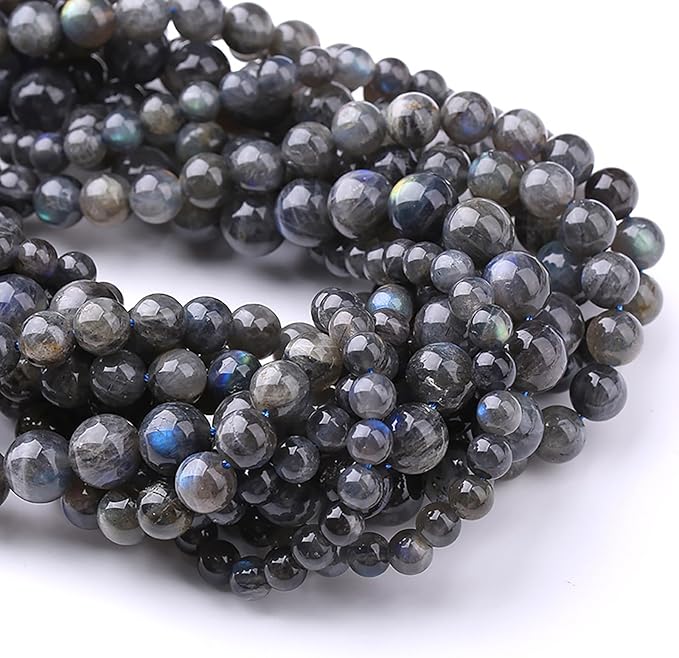 4MM 88PCS Natural Labradorite Gemstone Crystal Spacer Loose Beads for Jewelry Making DIY Bracelet 15 Inches 1 Strand A Grade