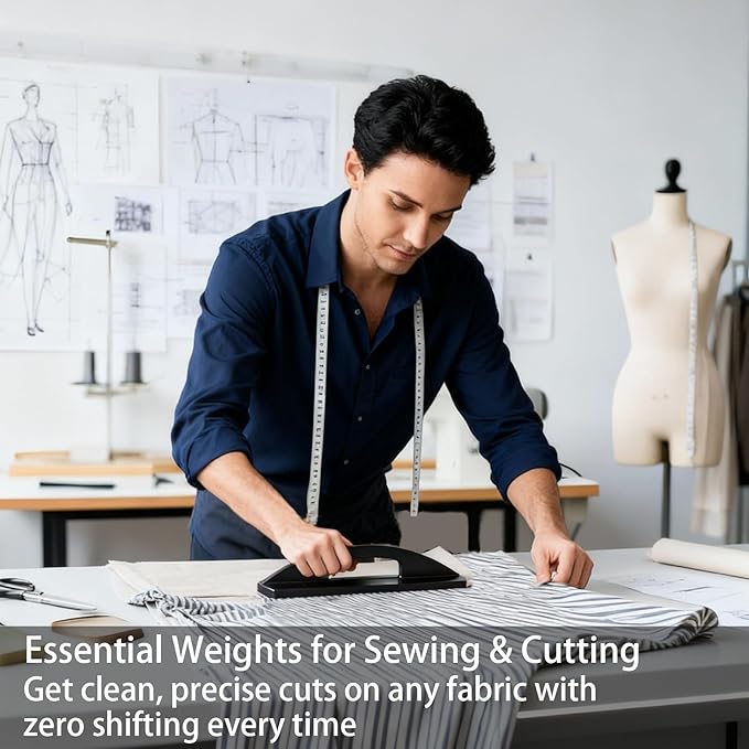 3 Pcs Pattern Weights, Heavy Duty Sewing Weights for Fabric, Secure Pattern Cutting & Tailoring Projects, Black Fabric Cloth Weight Set