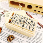 26Pcs Wooden Rubber Stamps Letter Alphabet Stamps Mini Cute DIY Stamps Set for Craft Decorating Scrapbooking and Wedding Invitation Cards (26Pcs)
