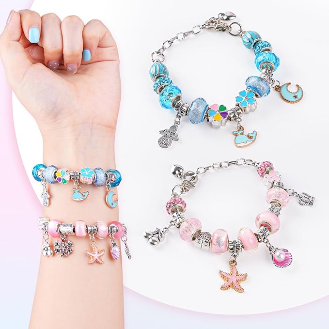 Sofier Bracelet Making Kit for Girls DIY Beads Charms Set Teen Girl Gifts for Birthday Christmas Arts and Crafts Kit with Portable Organizer Box