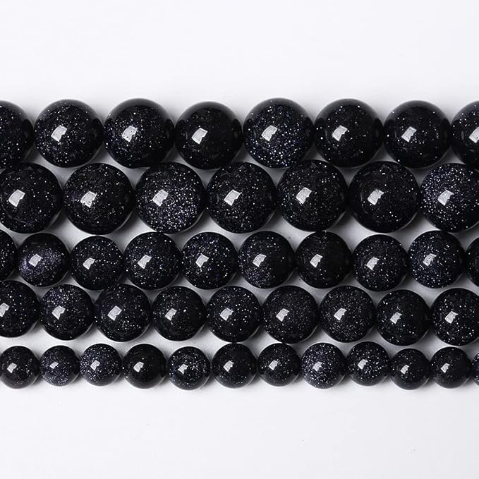 90PCS 4mm Starry Blue Sandstone Gemstone Beads Beads Natural Stone Round Loose Beads for Jewelry Making DIY Bracelet Necklace 15" Inch(Blue Sandstone, 4mm)