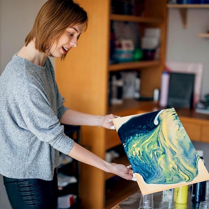 18 Pack Unfinished Wood Canvas Panels Kit Wooden Panel Boards Wood Paint Pouring Panels Wooden Canvas Panels Boards for Painting, Pouring Art, Crafts/11.8x7.9Inch/9x7.5Inch/6x6Inch/4.7x4.7Inch