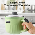 1.6QTs Electric Wax Melter Pot with Digital Touchscreen - Non-Stick Coating & Precise Temperature Control (120°F-260°F) - Perfect for Candle Making, Soap Crafting, Wax Melts & DIY Art Projects