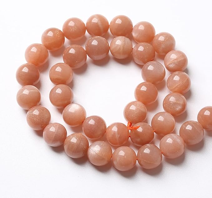 10MM 36PCS Natural Stone Sunstone Gemstone Loose Beads for Jewelry Making DIY Bracelet Crystal Beads