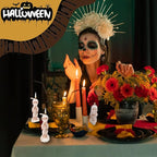 2Pcs 3D Skull Candle Silicone Mold，Skeleton Epoxy Resin Casting Mold, Horror Wax Candle Making Mould for Candle Handmade Halloween Wax Making Polymer Clay DIY Craft