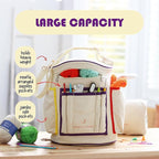 Hearth & Harbor Crochet Bag Organizer – Durable Knitting Bag, Yarn Organizer for Crochet Accessories and Supplies, Canvas Yarn Bag, Crochet Organizer with Accessories Case, Yarn Storage Organizer