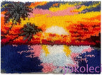 YAKOLECI Latch Hook Kits for Adults, Color Printed DIY Rug Crafts Arts Carpet for Home Decoration Festival Gift (Sunrise)