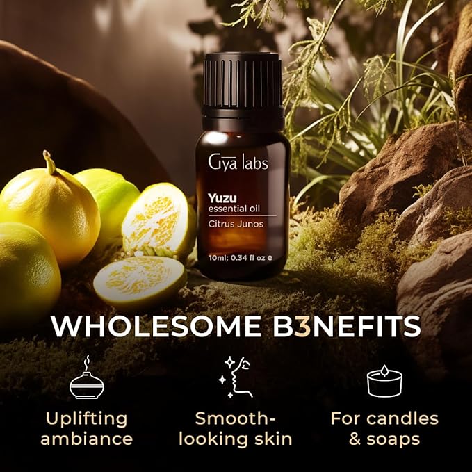 Gya Labs Yuzu Essential Oil - 0.34 Fl Oz - for Hair, Skin, Diffuser, Aromatherapy & DIY Candle Making Scent