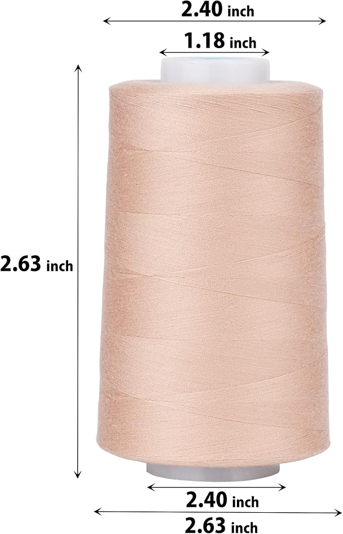 Simthread All Purpose Sewing Thread from 100% Spun Polyester for Serger, Overlock, Merrow, Quilting Sewing 4 Big Cones of 5000M (5500 Yards) Each - 40S/2 Antique
