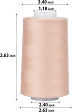 Simthread All Purpose Sewing Thread from 100% Spun Polyester for Serger, Overlock, Merrow, Quilting Sewing 4 Big Cones of 5000M (5500 Yards) Each - 40S/2 Antique