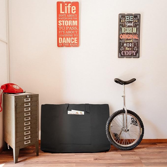 Cupohus Waterproof Art Portfolio Bag 23" x 32" with Outer Pockets and Handle, Student Carrying Storage Bag