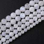 160PCS 4MM Natural Stone White Moonstone Gemstone Semi Precious Beads for Jewelry Making DIY Bracelet