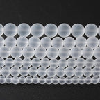 90pcs 4mm Frost White Crystal Glass Beads for Jewelry Making Round Loose Beads DIY Bracelets Necklaces Crystal Energy Healing Stone Beads 15"(4mm, Frost White Glass)