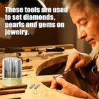 Flylin 23Pcs Beading Tools, Metal Handmade Beader Set for Diamond Stone, Professional Jewelry Setting Graver, Stone Setting Beading Tool Kit for DIY Crafting Jewelry Making