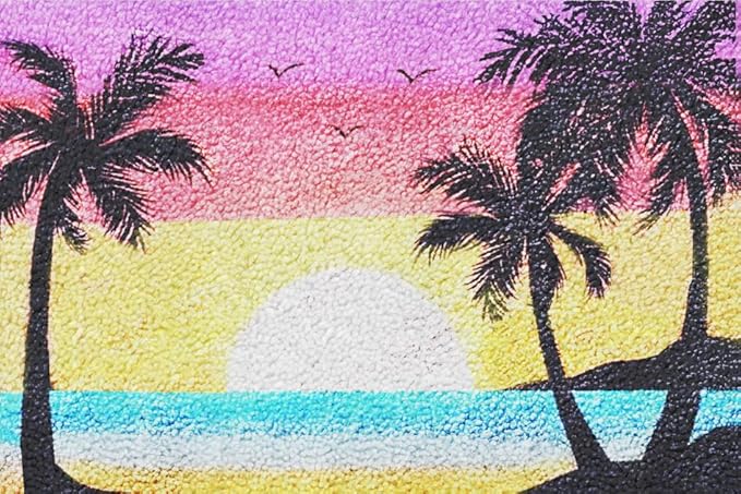 YAKOLECI Latch Hook Kits for Adults, Color Printed DIY Rug Crafts Arts Carpet for Home Decoration Festival Gift 23.6" X 15.8" (Full Summer)