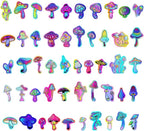 100 Pack Holographic Mushroom Stickers for Laptop Water Bottles Scrapbook, Mushroom Party Favors